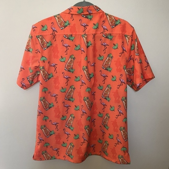 Captain Morgan Rum Flamingo Shinesty Short Sleeve Button Down Shirt Size Large - Picture 9 of 11